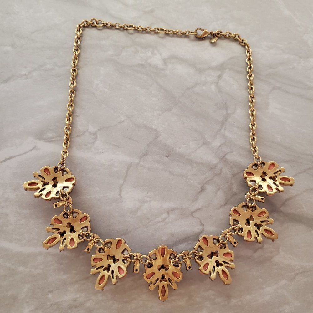 ✨ J.Crew Pink Rhinestone Crystal Cluster Stacked Statement Necklace ✨ - Picture 9 of 16